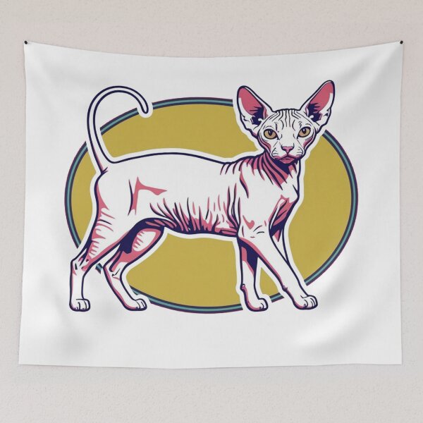Item preview, Sphynkx cat Vintage Retro Style designed and sold by hemp3x.