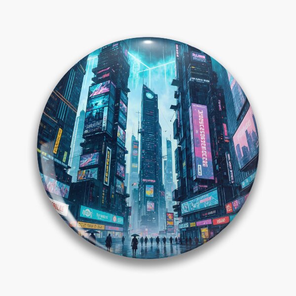 Item preview, Rainy Cyberpunk Cityscape designed and sold by Ink Art Design.