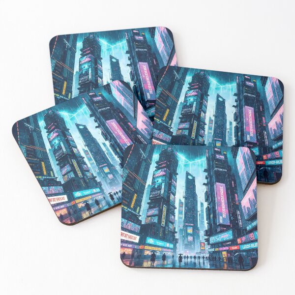 Item preview, Rainy Cyberpunk Cityscape designed and sold by Ink Art Design.