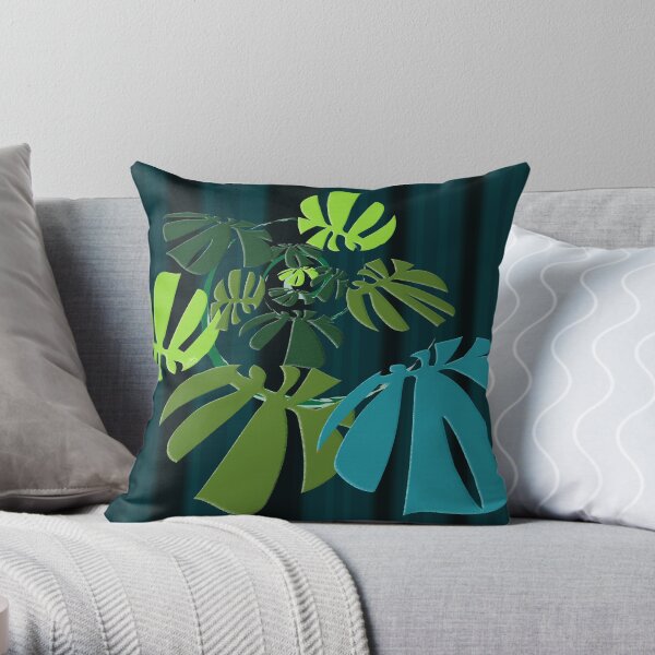 Spiral Monstera Throw Pillow