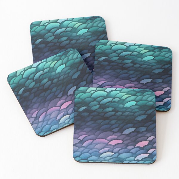 Item preview, Irridiscent Blue Scale Watercolor Print, Mermaid Scale designed and sold by DigitaICraft.