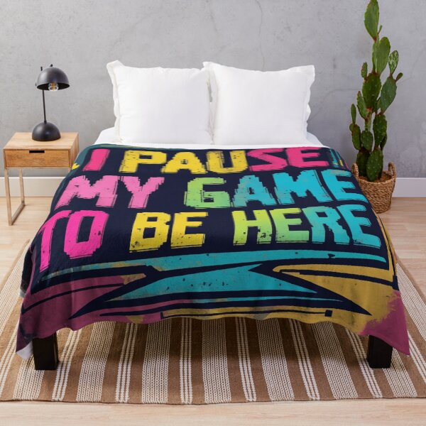 Item preview, I Pause My Game to Be Here – Cyberpunk Gaming Typography designed and sold by Moss and Moon Studio.