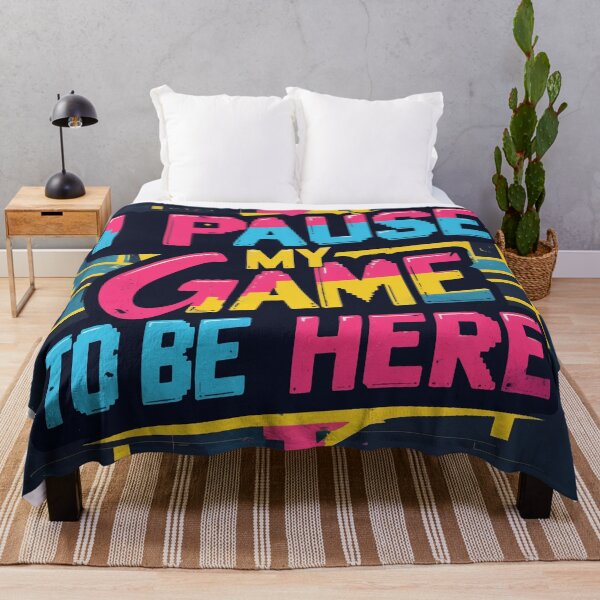 Item preview, I Pause My Game to Be Here – Cyberpunk Gaming Typography designed and sold by Moss and Moon Studio.