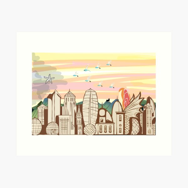 Item preview, Barcelona Skyline designed and sold by surlycakes.