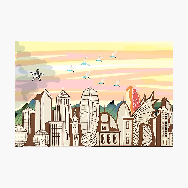 Item preview, Barcelona Skyline designed and sold by surlycakes.