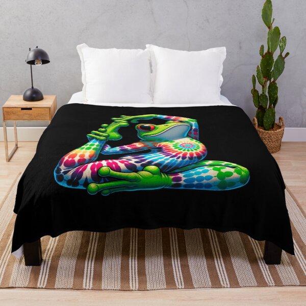 Item preview, Psychedelic Tie-Dye Yoga Frog designed and sold by designleon19.