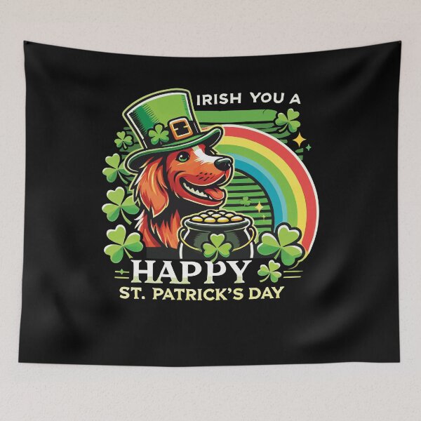 Item preview, Happy St. Patrick's Day Dog Rainbow designed and sold by LuminOrb.