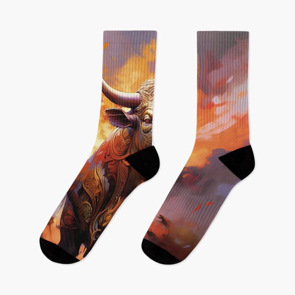 Item preview, Bull, Thai Art Painting, Beautiful And Delicate, Sunset Background designed and sold by PixelStoneDesign .