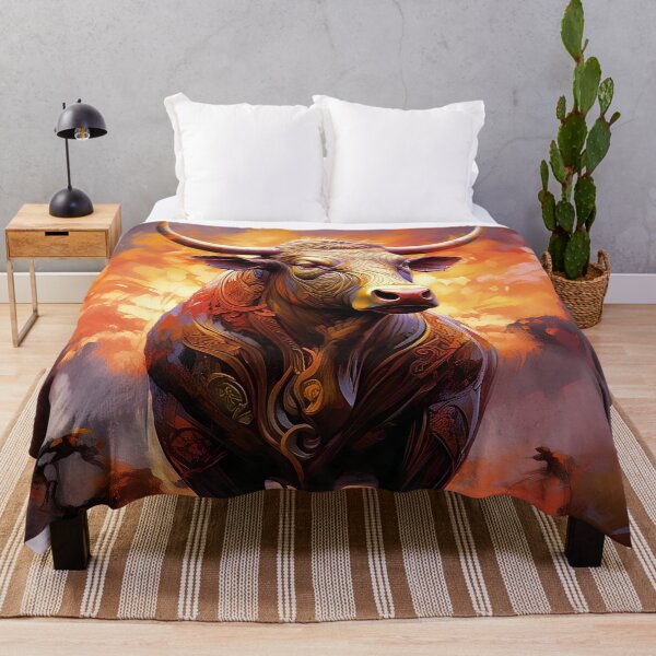 Item preview, Bull, Thai Art Painting, Beautiful And Delicate, Sunset Background designed and sold by PixelStoneDesign .