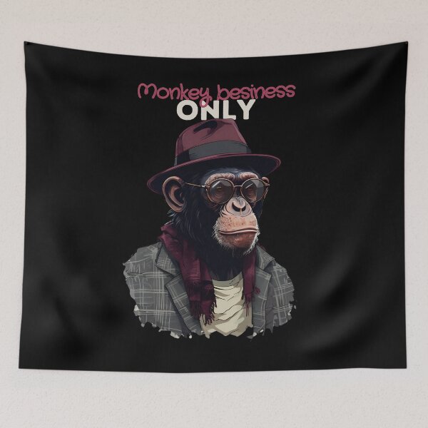 Item preview, Monkey Business Only – Cool Chimp in Fedora and Suit designed and sold by DARK_NOVA.