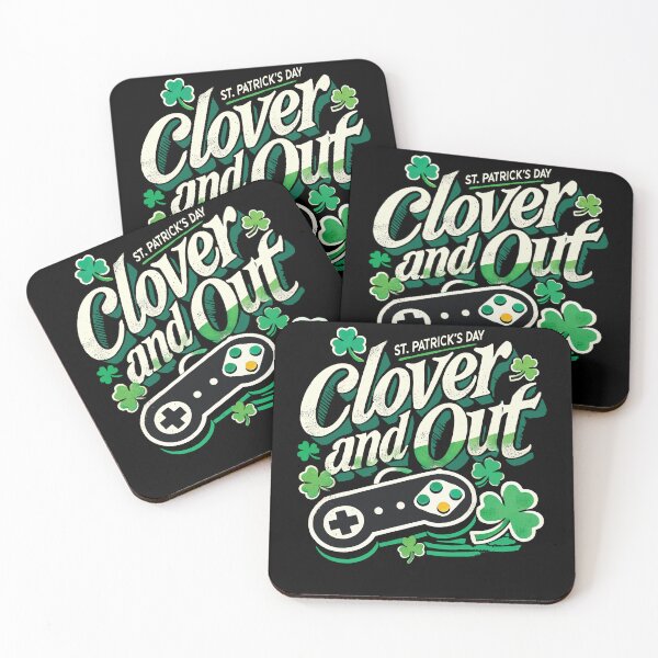 Item preview, St. Patrick's Day Retro Gaming Clover And Out designed and sold by LuminOrb.