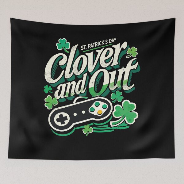 Item preview, St. Patrick's Day Retro Gaming Clover And Out designed and sold by LuminOrb.