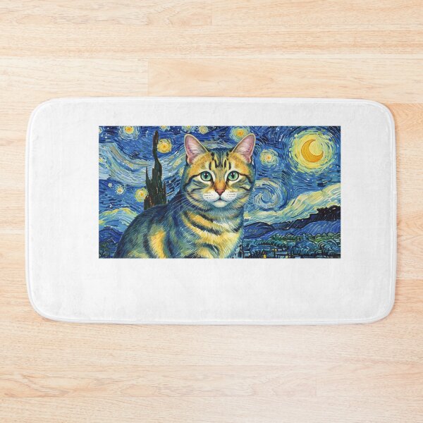 Item preview,  cat starry night designed and sold by FitEnvy.