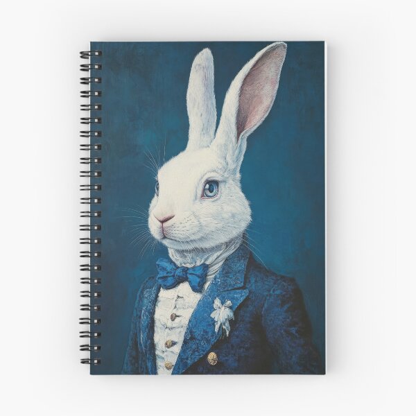 Item preview, A white rabbit in a blue tailcoat designed and sold by Julia Shepeleva.