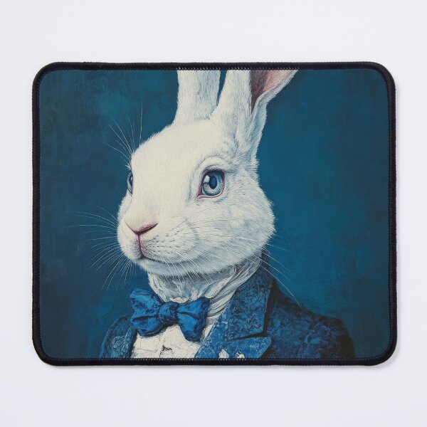 Item preview, A white rabbit in a blue tailcoat designed and sold by Julia Shepeleva.