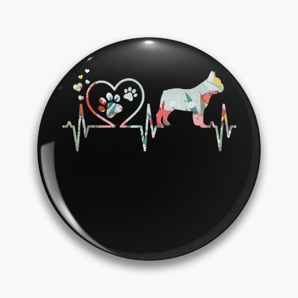 Item preview, Heartbeat Frenchie French Bulldog Mom Mama Dad Heart Gift T-Shirt designed and sold by StreetArtPro.
