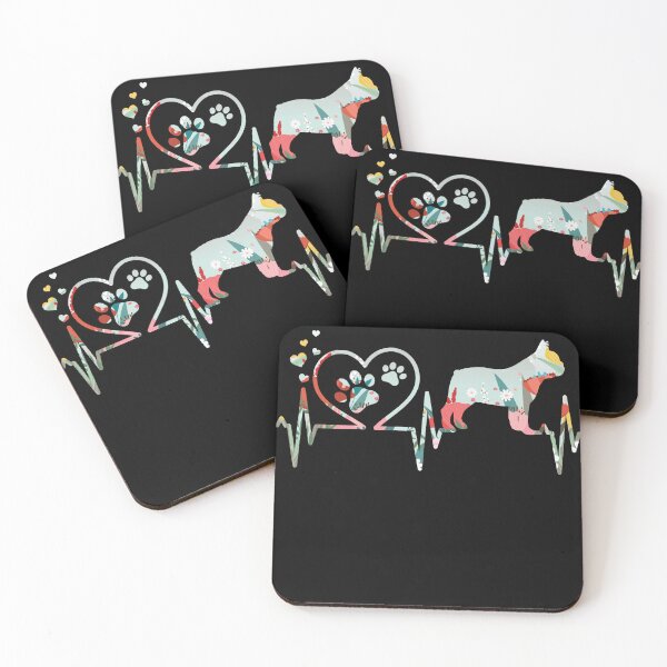 Item preview, Heartbeat Frenchie French Bulldog Mom Mama Dad Heart Gift T-Shirt designed and sold by StreetArtPro.