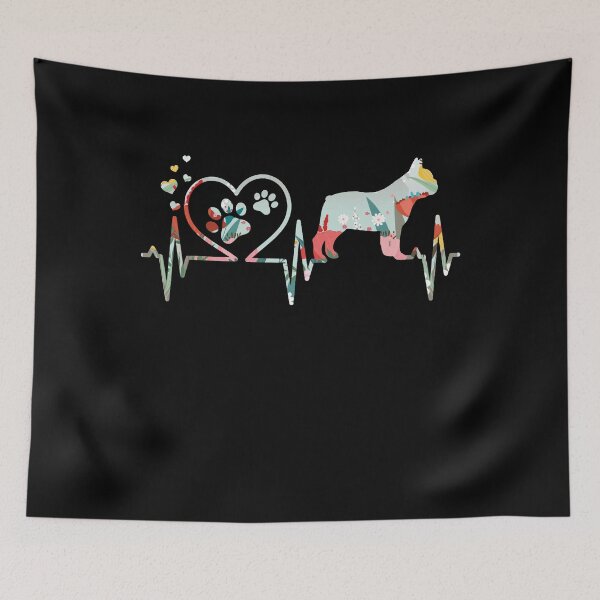 Item preview, Heartbeat Frenchie French Bulldog Mom Mama Dad Heart Gift T-Shirt designed and sold by StreetArtPro.