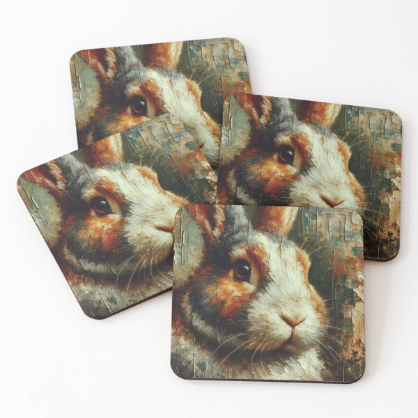 Item preview, "Rustic Rabbit: A Textured Portrait" designed and sold by mustardseed-410.