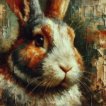 Artwork thumbnail, "Rustic Rabbit: A Textured Portrait" by mustardseed-410