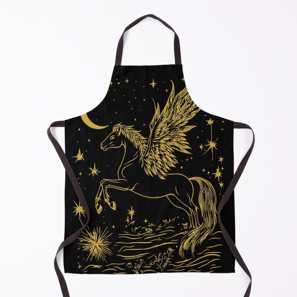 Item preview, Winged Moon Horse Art - Mythical Golden Pegasus Print designed and sold by TuncGK.