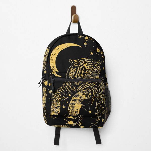 Item preview, Celestial Tiger Spirit Art - Golden Moon Big Cat Power Print designed and sold by TuncGK.