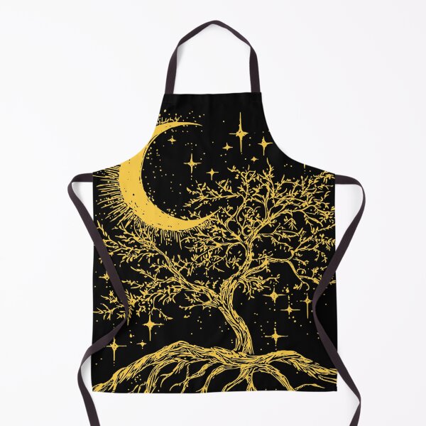 Item preview, Sacred Golden Tree Art - Celestial World Tree Moon Print designed and sold by TuncGK.