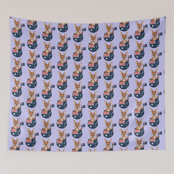Item preview, Aussie Spirit – Kangaroo with Australian Flag designed and sold by WildlifeInc.