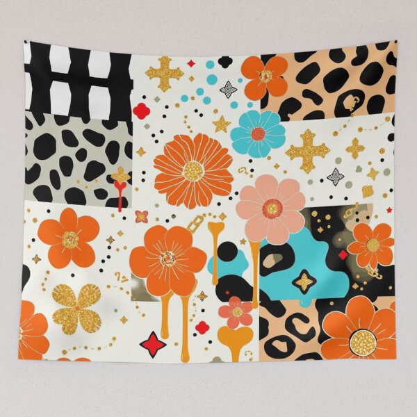 Item preview, Abstract floral Patchwork  designed and sold by Roxburylane.