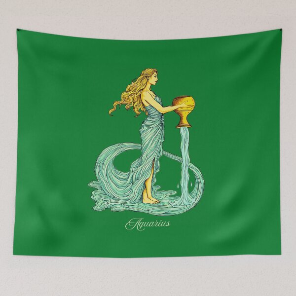Item preview, Aquarius Zodiac Sign, Woman with Flowing Water designed and sold by Marymarice.