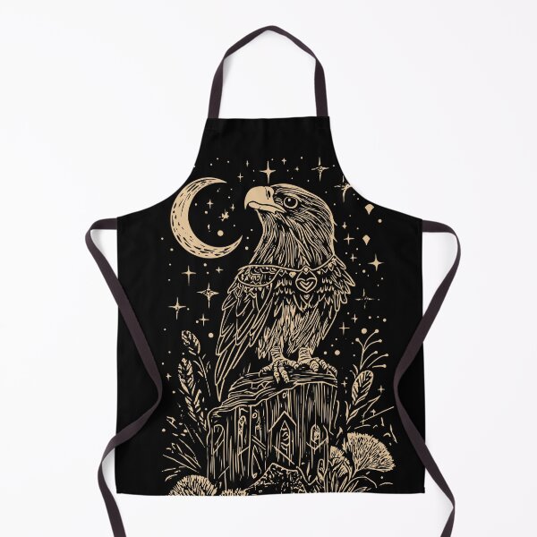 Item preview, Sacred Eagle Moon Art - Golden Spirit Bird Guardian Print designed and sold by TuncGK.