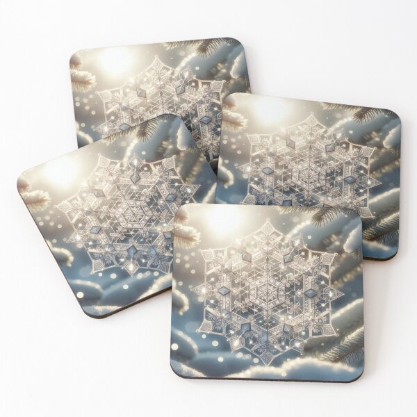 Item preview, geometric decorative patterns made of snowflakes designed and sold by Dogandesighn.