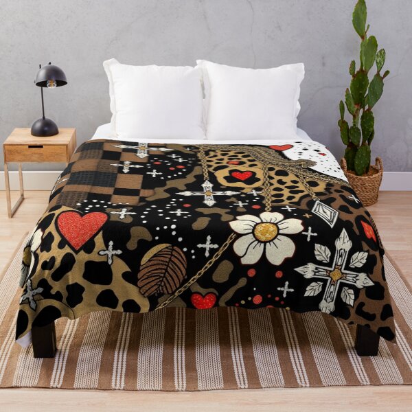 Item preview, Check and animal print abstract collage designed and sold by Roxburylane.