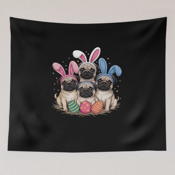 Item preview, Easter Pug Dog Easter Pug Dog Bunny Ears Easter Egg designed and sold by diyoor.