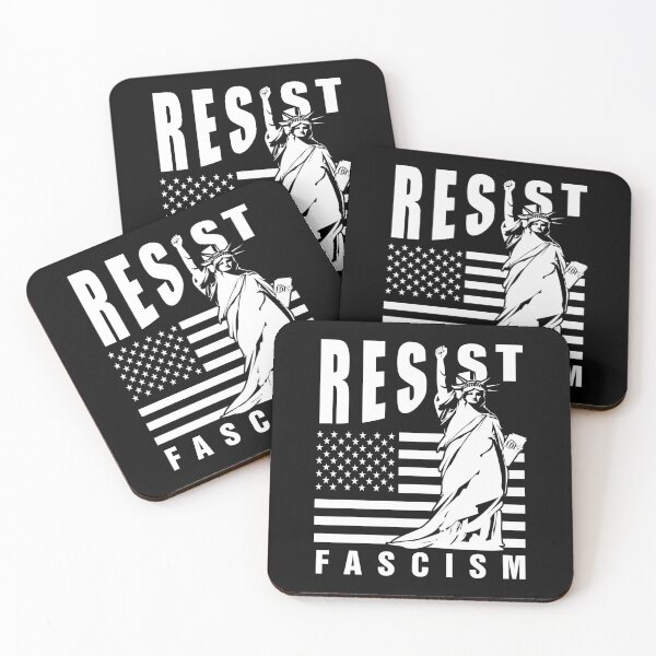 Item preview, Resist Fascism Statue of Liberty USA Flag FDT Stickers designed and sold by EthosWear.