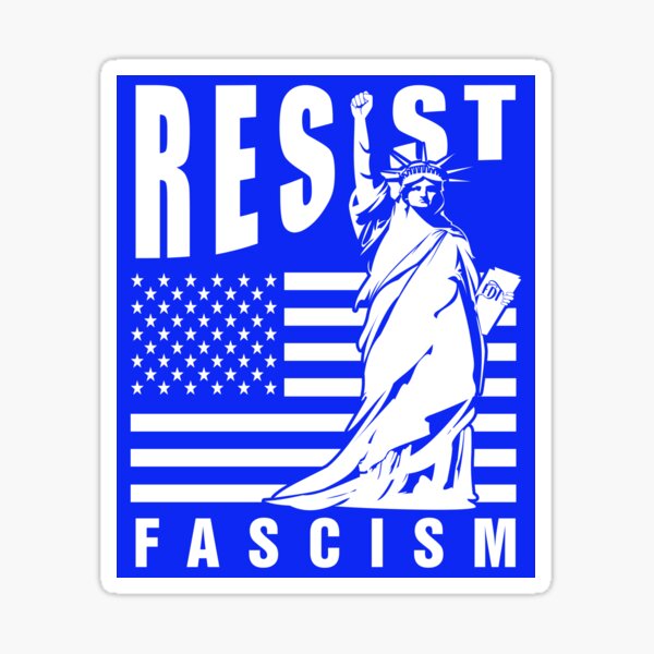 Artikel-Vorschau von Widerstehen Sie dem Faschismus Freiheitsstatue USA Flagge FDT Aufkleber, designt und verkauft von EthosWear.