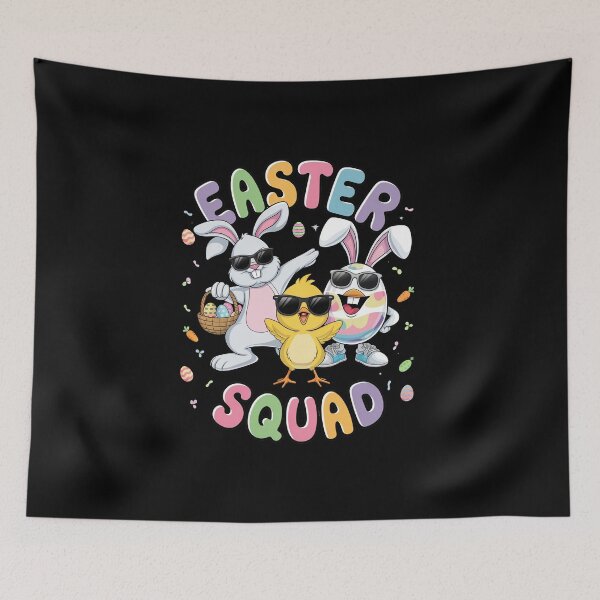 Item preview, Groovy Funny Rabbit Egg Chick Easter Squad Day Mens Boys Kid 1 designed and sold by diyoor.