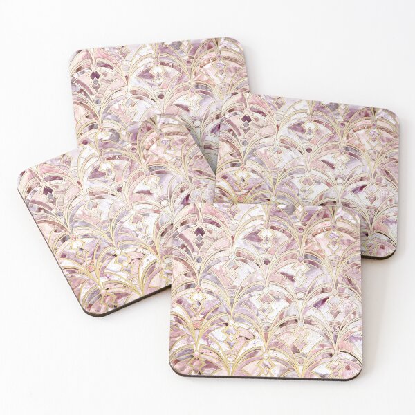 Item preview, Dusty Rose and Coral Art Deco Marbling Pattern designed and sold by micklyn.