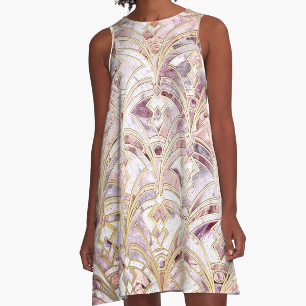Item preview, Dusty Rose and Coral Art Deco Marbling Pattern designed and sold by micklyn.