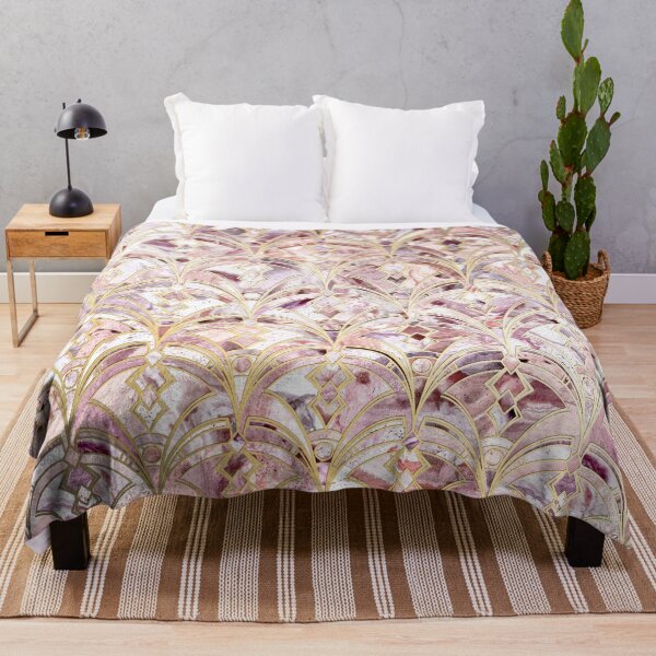Item preview, Dusty Rose and Coral Art Deco Marbling Pattern designed and sold by micklyn.