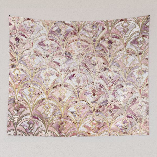 Item preview, Dusty Rose and Coral Art Deco Marbling Pattern designed and sold by micklyn.