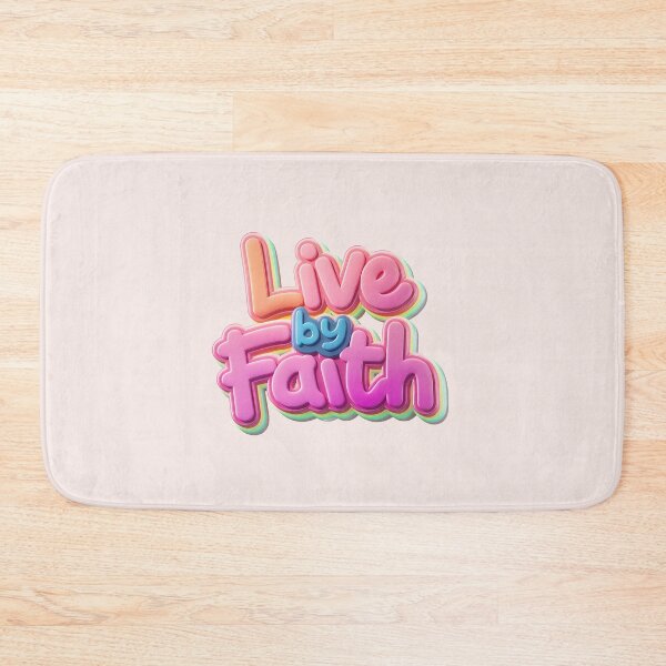 Item preview, Live by Faith – Heb. 10:38 Kawaii Pink 3D Christian Quote designed and sold by  KnitLuv.