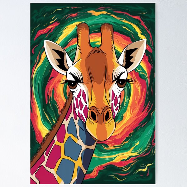Artikelvorschau, Bunte Giraffenkunst, lebendiges Safaritier entworfen und verkauft von madtoyman.