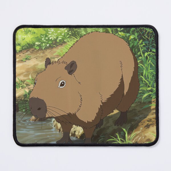 Item preview, Cute Capybara at the River,  Cartoon Inspired Animal Art designed and sold by madtoyman.
