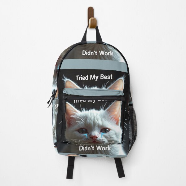 Item preview, Tried My Best Didn't Work Funny Cat T-Shirt - Cute White Kitten Graphic Tee designed and sold by Sarcasm HQ.