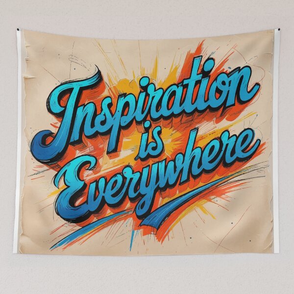 Item preview, Inspiration is Everywhere - Hand Lettered Motivational Quote designed and sold by Moss and Moon Studio.