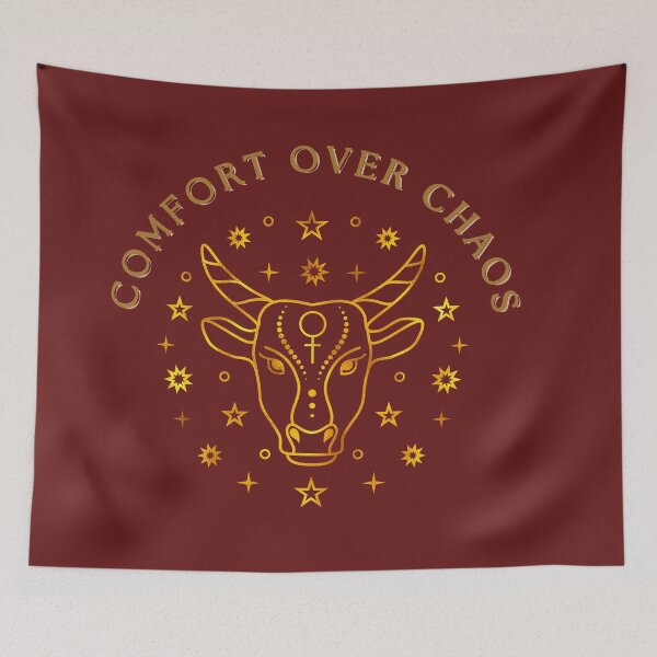 Item preview, Comfort Over Chaos Taurus Zodiac Design | Elegant Bull Astrology Art | Earth Sign Horoscope Gift designed and sold by Alwayseddie.