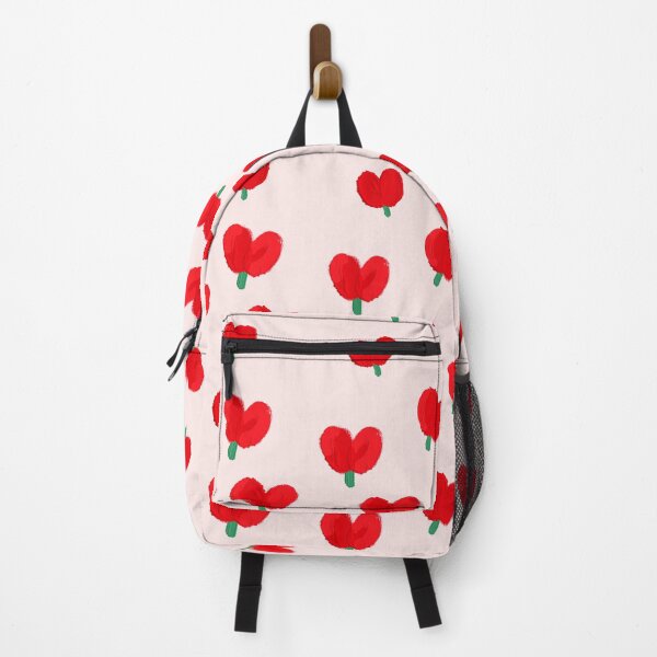 Item preview, Painted red tulip pattern with pink background designed and sold by cherry by hs (coucou).