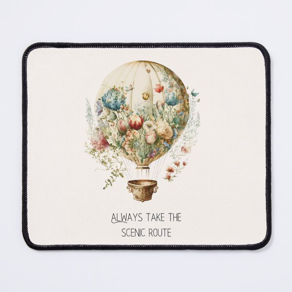 Item preview, Always Take the Scenic Route – Whimsical Hot Air Balloon designed and sold by Compass and a Camera.