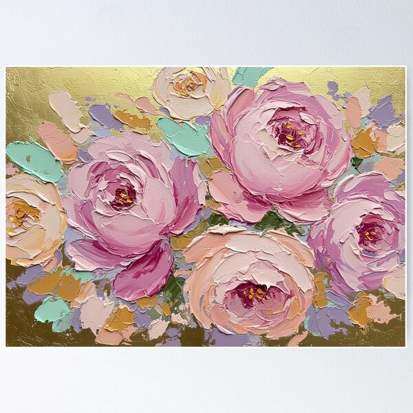 Aperçu de l'œuvre Pivoines roses de Gustav Klimt créée et vendue par maniacfitness.